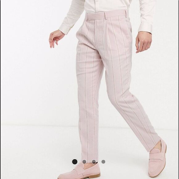 Pink Striped Linen Suit - Picture 5 of 8